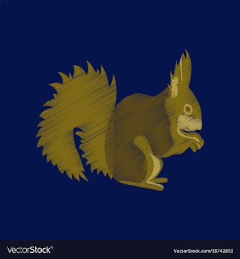 Flat shading style icon squirrel vector image