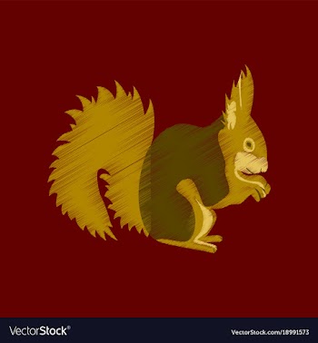 Flat shading style icon squirrel vector image