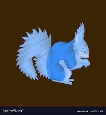 Flat shading style icon squirrel vector image