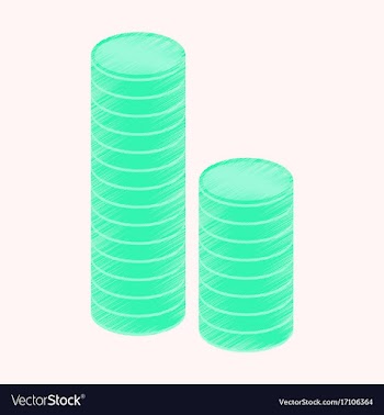 Flat shading style icon stacks of coins vector image