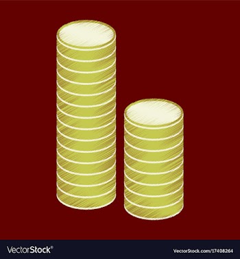 Flat shading style icon stacks of coins vector image