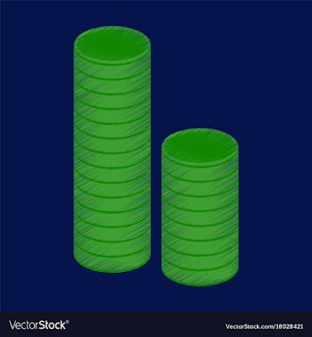 Flat shading style icon stacks of coins vector image