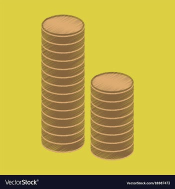 Flat shading style icon stacks of coins vector image