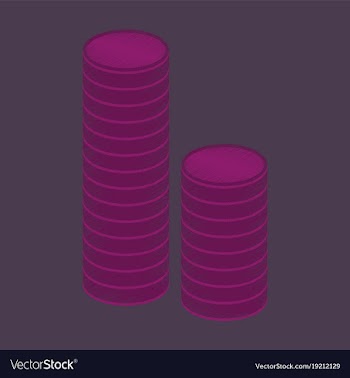 Flat shading style icon stacks of coins vector image