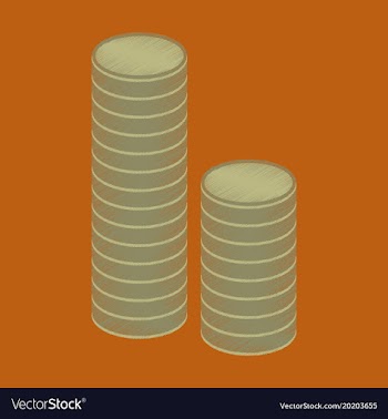 Flat shading style icon stacks of coins vector image