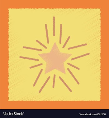 Flat shading style icon star shines vector image