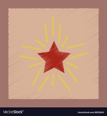 Flat shading style icon star shines vector image
