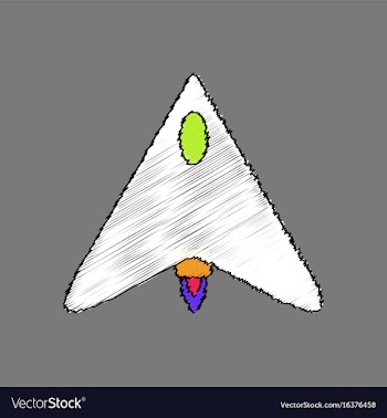 Flat shading style icon stealth attack plane vector image