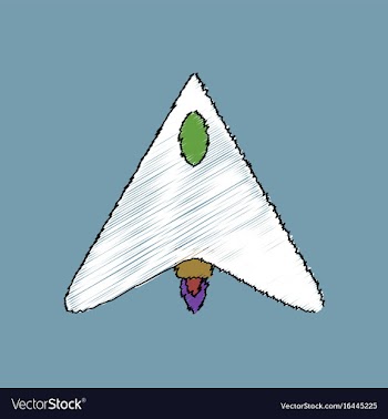 Flat shading style icon stealth attack plane vector image