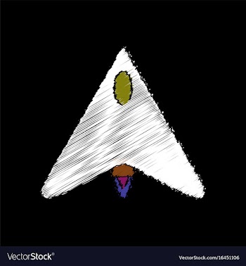 Flat shading style icon stealth attack plane vector image