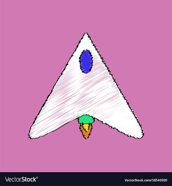 Flat shading style icon stealth attack plane vector image