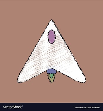 Flat shading style icon stealth attack plane vector image