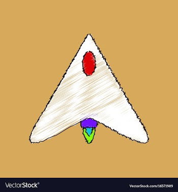 Flat shading style icon stealth attack plane vector image