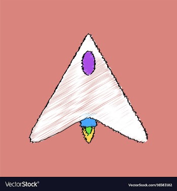 Flat shading style icon stealth attack plane vector image
