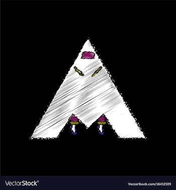 Flat shading style icon stealth strike aircraft vector image