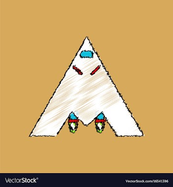 Flat shading style icon stealth strike aircraft vector image