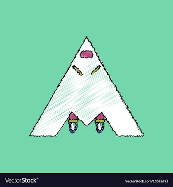 Flat shading style icon stealth strike aircraft vector image