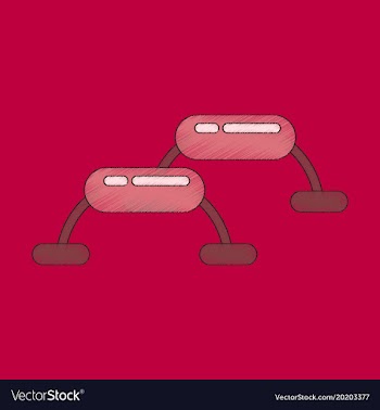 Flat shading style icon steps for fitness vector image