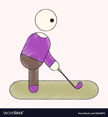 Flat shading style icon stick figure golf vector image