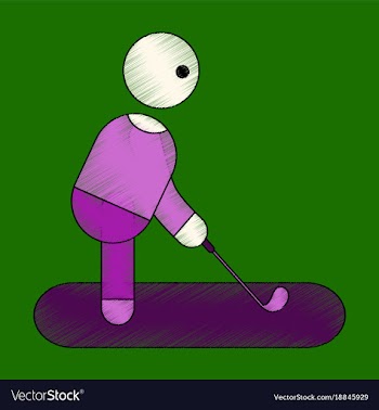 Flat shading style icon stick figure golf vector image