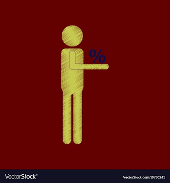 Flat shading style icon stick figure human vector image