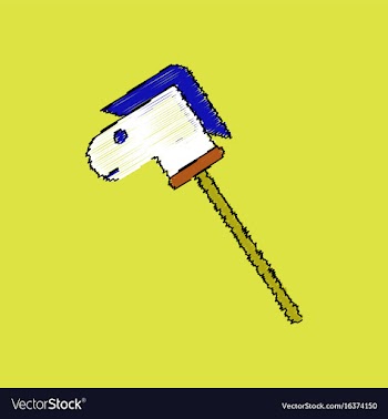 Flat shading style icon stick horse toy vector image