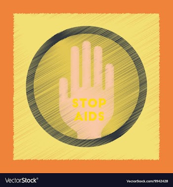 Flat shading style icon Stop AIDS symbol vector image