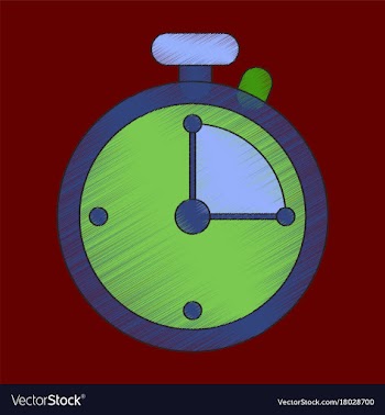 Flat shading style icon stopwatch vector image