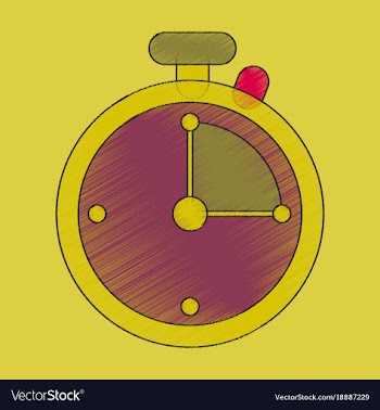Flat shading style icon stopwatch vector image