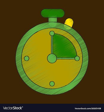 Flat shading style icon stopwatch vector image