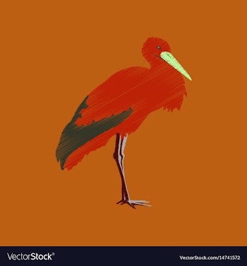 Flat shading style icon stork vector image