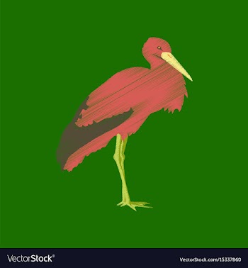 Flat shading style icon stork vector image