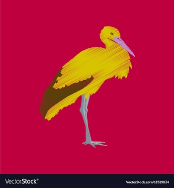 Flat shading style icon stork vector image