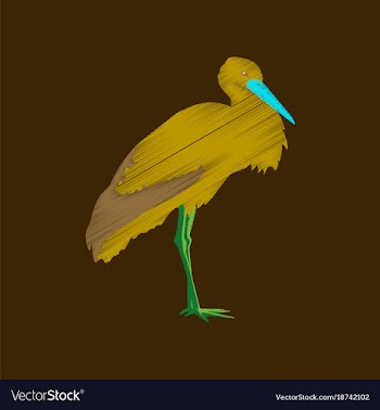 Flat shading style icon stork vector image