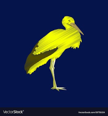 Flat shading style icon stork vector image