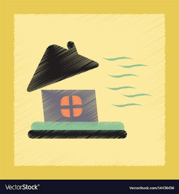 Flat shading style icon storm the house vector image