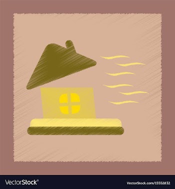 Flat shading style icon storm the house vector image