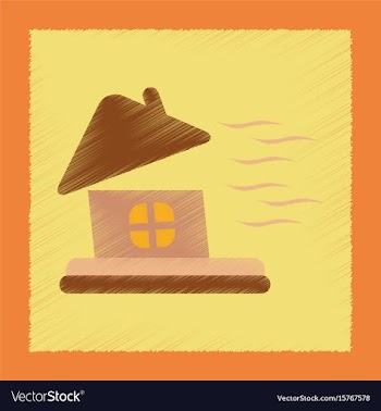 Flat shading style icon storm the house vector image