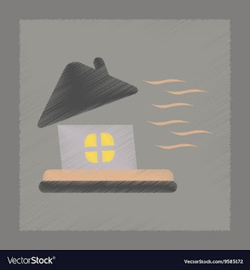 Flat shading style icon storm the house vector image