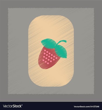Flat shading style icon strawberry natural vector image