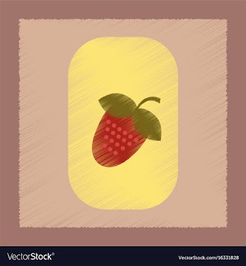 Flat shading style icon strawberry natural vector image