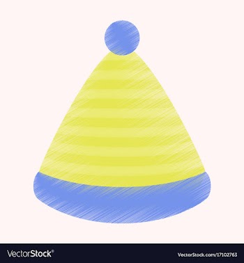 Flat shading style icon striped hat vector image
