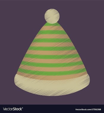 Flat shading style icon striped hat vector image