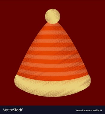 Flat shading style icon striped hat vector image