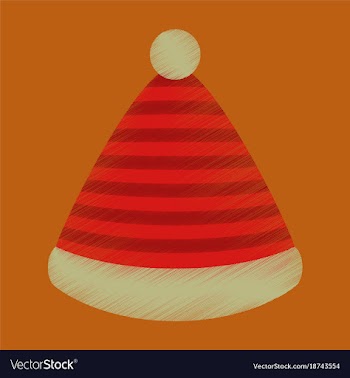Flat shading style icon striped hat vector image