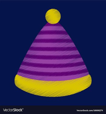 Flat shading style icon striped hat vector image