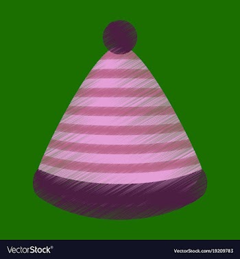Flat shading style icon striped hat vector image