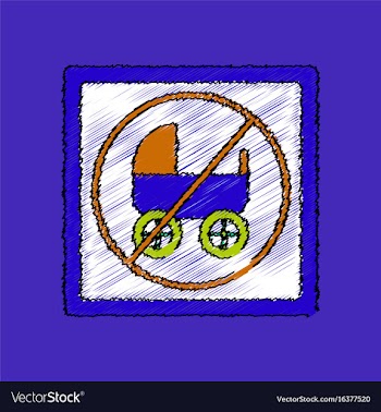 Flat shading style icon strollers not allowed vector image