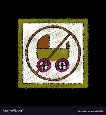 Flat shading style icon strollers not allowed vector image