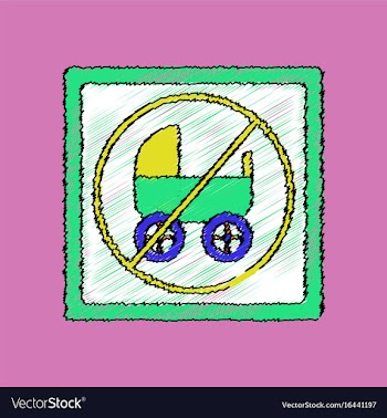 Flat shading style icon strollers not allowed vector image